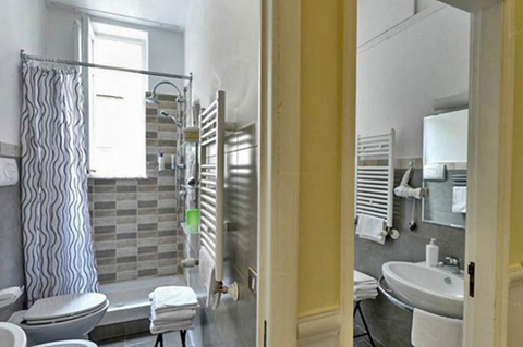Modern bathroom with shower and bidet